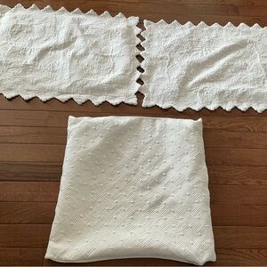 PILLOW CASE SHAMS WHITE TEXTURE BUNDLE